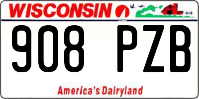WI license plate 908PZB