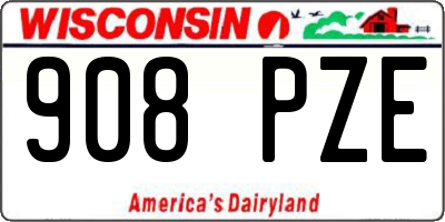 WI license plate 908PZE