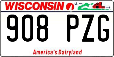WI license plate 908PZG