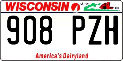 WI license plate 908PZH