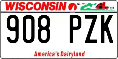 WI license plate 908PZK