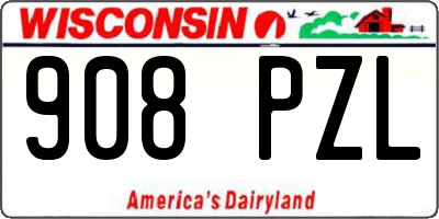 WI license plate 908PZL