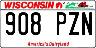 WI license plate 908PZN