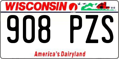 WI license plate 908PZS
