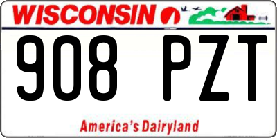 WI license plate 908PZT