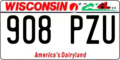 WI license plate 908PZU