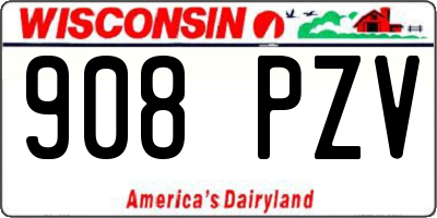 WI license plate 908PZV