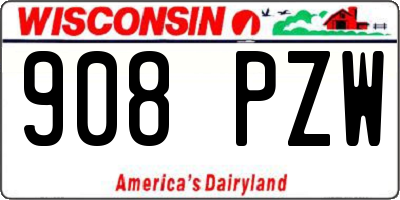 WI license plate 908PZW