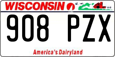 WI license plate 908PZX
