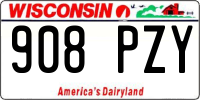 WI license plate 908PZY