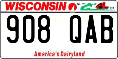 WI license plate 908QAB