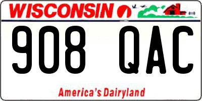 WI license plate 908QAC