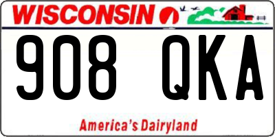 WI license plate 908QKA