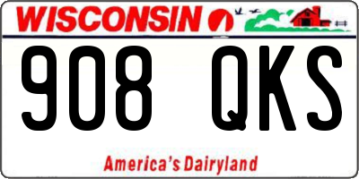 WI license plate 908QKS