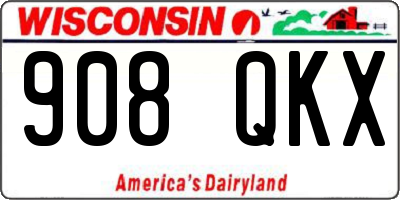 WI license plate 908QKX