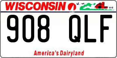 WI license plate 908QLF