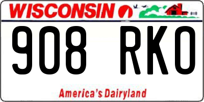 WI license plate 908RKO