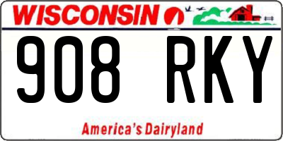 WI license plate 908RKY