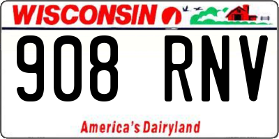 WI license plate 908RNV
