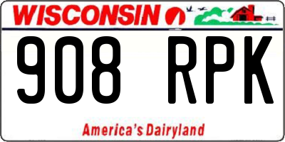 WI license plate 908RPK