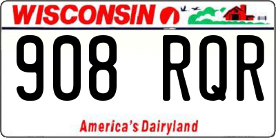 WI license plate 908RQR
