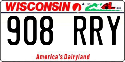 WI license plate 908RRY