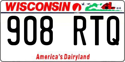 WI license plate 908RTQ