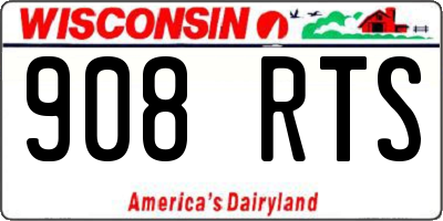 WI license plate 908RTS