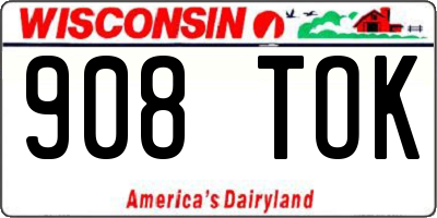 WI license plate 908TOK