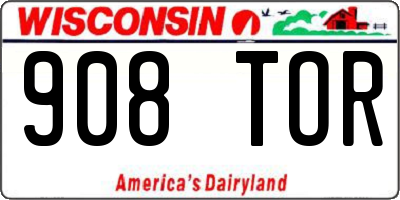WI license plate 908TOR