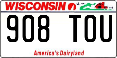 WI license plate 908TOU