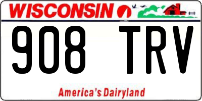 WI license plate 908TRV