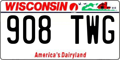 WI license plate 908TWG