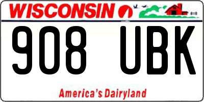 WI license plate 908UBK