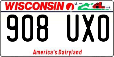 WI license plate 908UXO