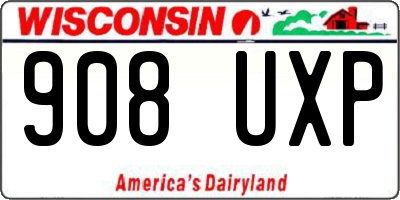 WI license plate 908UXP