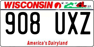 WI license plate 908UXZ