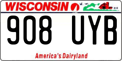 WI license plate 908UYB
