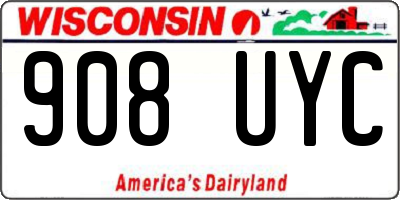 WI license plate 908UYC