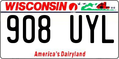 WI license plate 908UYL