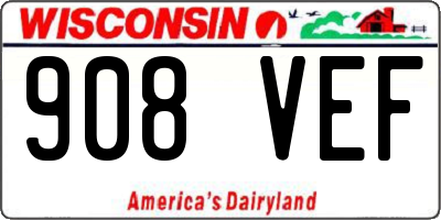 WI license plate 908VEF