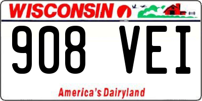WI license plate 908VEI