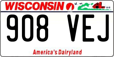 WI license plate 908VEJ