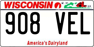 WI license plate 908VEL