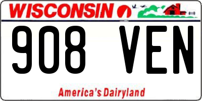 WI license plate 908VEN