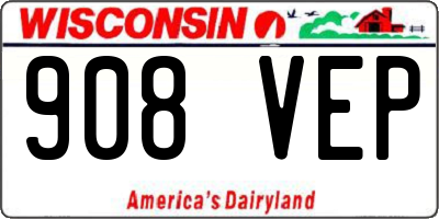 WI license plate 908VEP