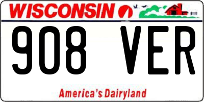 WI license plate 908VER