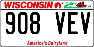 WI license plate 908VEV