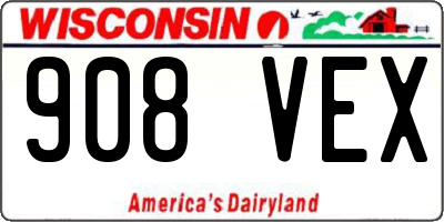 WI license plate 908VEX