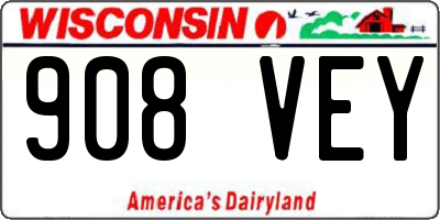 WI license plate 908VEY